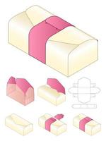 Box Verpackung gestanzte Vorlage Design 3D-Modell vektor