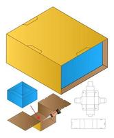 Box Verpackung gestanzte Vorlage Design 3D-Modell vektor