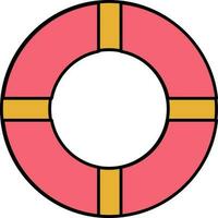 Rettungsring Symbol im Rosa und Gelb Farbe. vektor