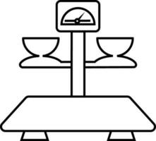 illustration av balans skala med Kolla på. vektor