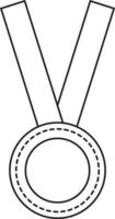 schwarz Linie Kunst Illustration von Medaille. vektor