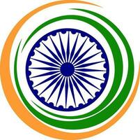 ashoka hjul med indisk flagga färger. vektor