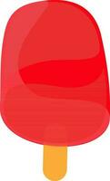platt illustration av röd isglass eller is grädde. vektor