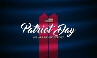 Patriot Tag September 11 .. mit Neu York Stadt Hintergrund Vektor Illustration