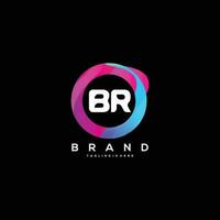 Initiale Brief br Logo Design mit bunt Stil Kunst vektor