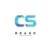 Initiale Brief cs Logo Design mit bunt Stil Kunst vektor