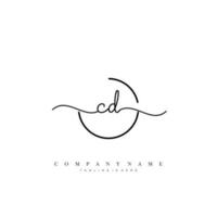 CD första handstil minimalistisk geometrisk logotyp mall vektor