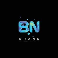 Initiale Brief bn Logo Design mit bunt Stil Kunst vektor