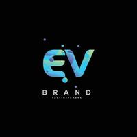 Initiale Brief ev Logo Design mit bunt Stil Kunst vektor