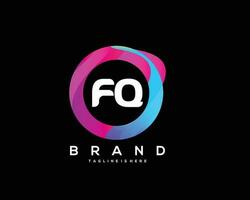 Initiale Brief fq Logo Design mit bunt Stil Kunst vektor