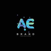 första brev ae logotyp design med färgrik stil konst vektor