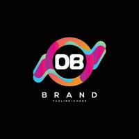 första brev db logotyp design med färgrik stil konst vektor