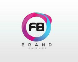 Initiale Brief fb Logo Design mit bunt Stil Kunst vektor