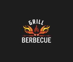 Feuer, braten, Haus, Löffel, Gabel, Flamme, Grill, Grill, Grill Logo Vektoren, einfach, minimal Logo vektor