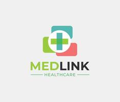 medicinsk logotyp, plus, form, kärlek, hälsa, vård, vektor, medlänk logotyp vektor