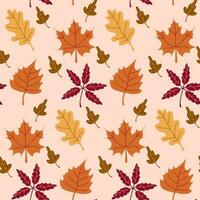 Herbst und das Erntedankfest nahtlos Muster mit fallen Blätter. gut zum Verpackung Papier, Textil- Drucke, stationär, Kindergarten Dekor, Kleidung, Scrapbooking, usw. vektor
