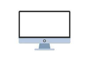 eben Desktop Monitor Weiß Anzeige isoliert Vektor Illustration Symbol