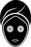 Spa Schönheit Behandlung Konzept, Frau Gesicht mit Gesichts- Maske. vektor
