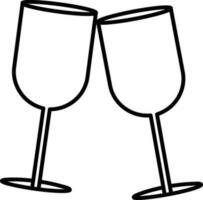 platt illustration av vin glasögon. vektor