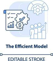 effektiv modell ljus blå begrepp ikon. företag vinst tillväxt. tillförsel kedja typ abstrakt aning tunn linje illustration. isolerat översikt teckning. redigerbar stroke vektor