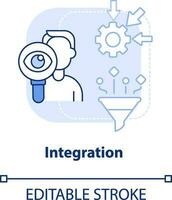 Integration Licht Blau Konzept Symbol. Geschäft. Element von liefern Kette Verwaltung abstrakt Idee dünn Linie Illustration. isoliert Gliederung Zeichnung. editierbar Schlaganfall vektor