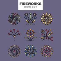 Feuerwerk Icon Set vektor