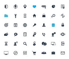 42 ikoner för webbdesign och appar och affärsinfografik vektor