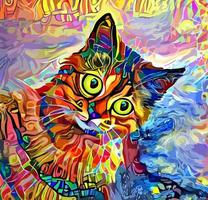 abstrakte Katze Haustierporträtmalerei vektor