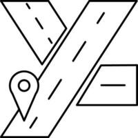 Geographisches Positionierungs System Navigation, Symbol von Pfadfinder mit Karte Stift. vektor
