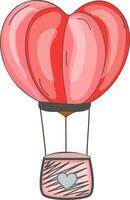 hjärta formad varm luft ballong design. vektor