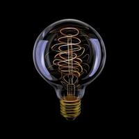Edison realistische antike leuchtende Glühbirne Vektor-Illustration von Farben vektor
