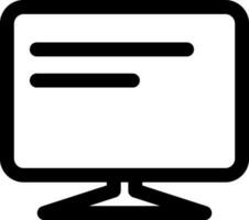 platt stil skrivbordet ikon i linje konst. vektor