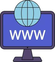 Netz Browser oder global Netzwerk im Computer Symbol. vektor