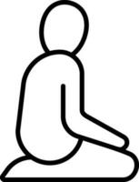 Linie Kunst Illustration von Muslim Mann beten im Sitzung Pose. vektor