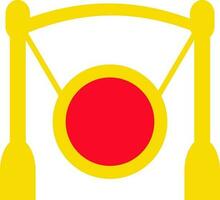 Gong Symbol mit Gelb Farbe Stand im isoliert. vektor
