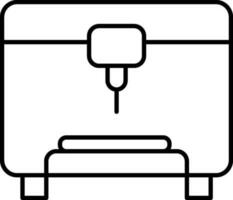 3d Drucker Maschine Symbol im dünn Linie Kunst. vektor