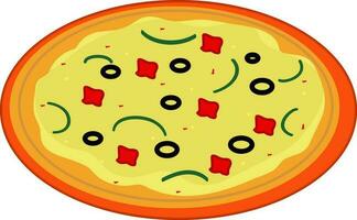 platt illustration av en pizza. vektor