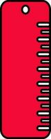 röd Färg linjal illustration i platt stil. vektor
