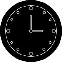 Glyphe Stil von Mauer Uhr im Symbol zum Aufpassen Zeit. vektor