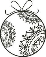 Blumen- Design dekoriert Weihnachten Ball. vektor