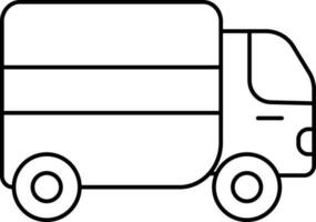 linje konst illustration av leverans lastbil. vektor