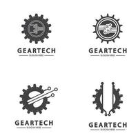 Tech Gear Logo Vektor Design-Vorlage