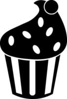 Süss köstlich Cupcake Symbol. vektor