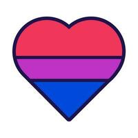 Gliederung Flagge Herz bisexuell Stolz Symbol vektor