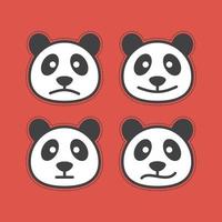 panda ansiktsuttryck logotyp platt design vektor