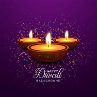Vackert hälsningskort för festival glad diwali bakgrund vec vektor