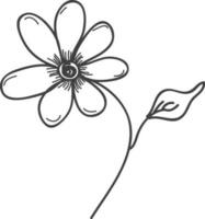 linje konst illustration av blomma. vektor