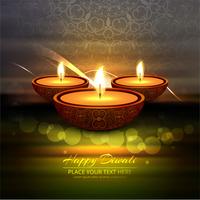 Glad diwali diya oljelampa festival bakgrunds illustration vektor