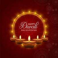 Glad diwali diya oljelampa festival kort bakgrund illustration vektor