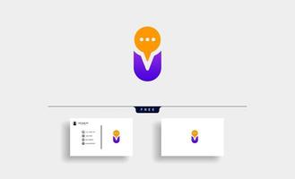 brev u chatt logo design mall vektorillustration vektor